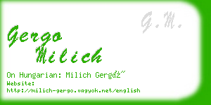 gergo milich business card